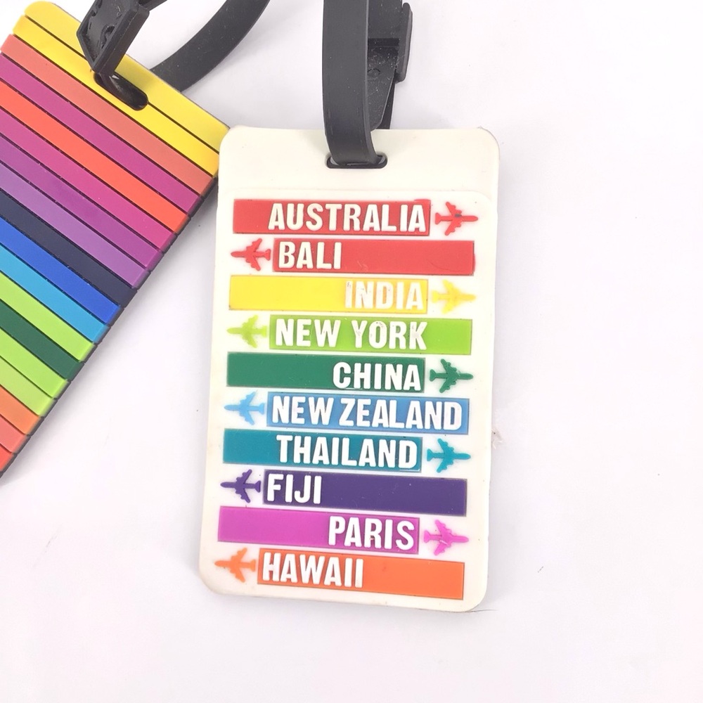TravelOn Rainbow Color Travel Set of 2 Luggage Tags - Picture 2 of 7